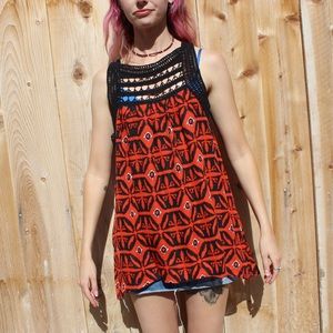 Black + Orange 🍊 Patterned High Neck Kit Top